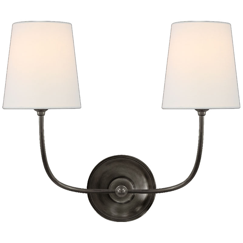 Seinävalaisin Vendome Double Sconce, Bronze