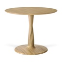 Pyöreä ruokapöytä Torsion 90 cm, tammi, matala 69 cm