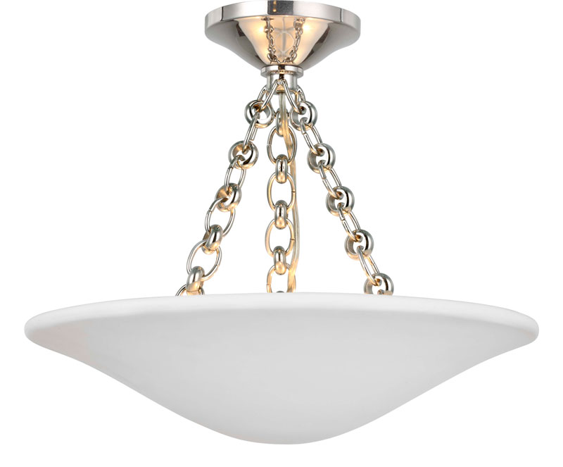 Kattovalaisin Mollino 16" Semi Flush Mount, Nickel