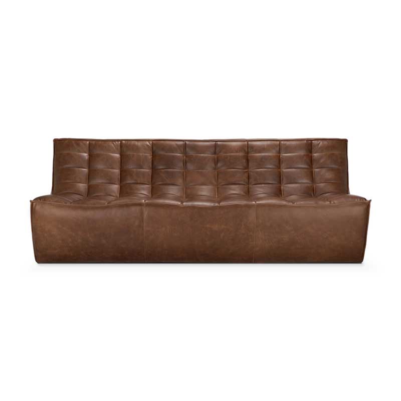 Sohva N701 3:n istuttava, nahka Chestnut
