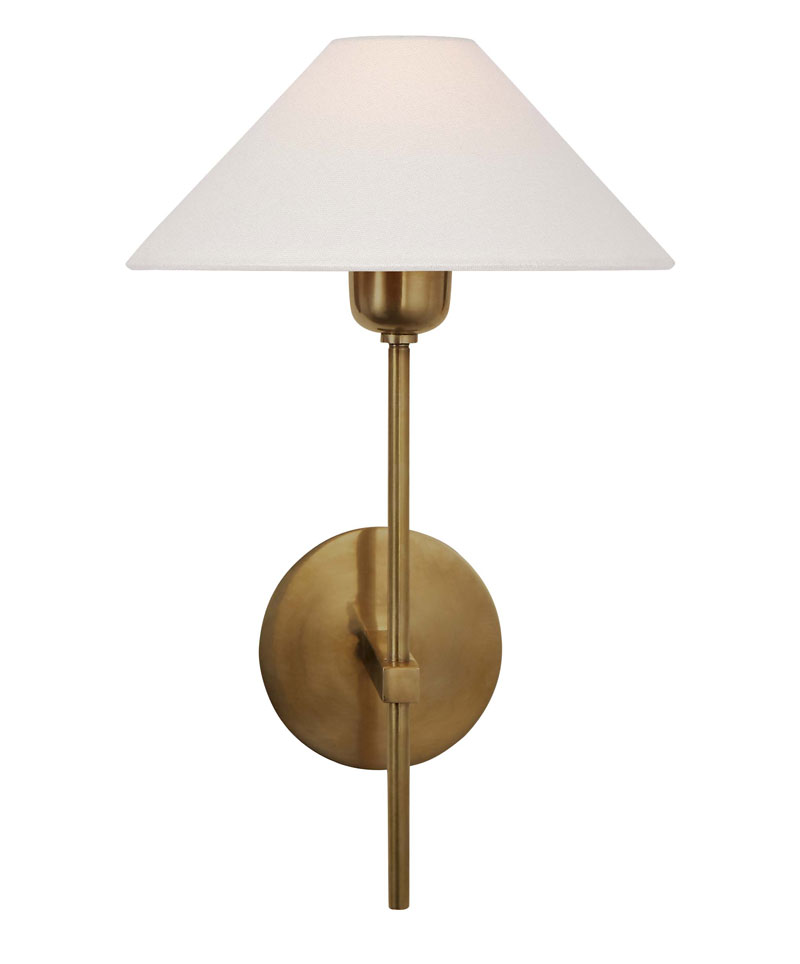 Seinävalaisin Hackney Single Sconce, Brass
