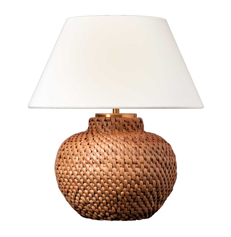 Ladattava pöytävalaisin Avedon 12", Natural Rattan