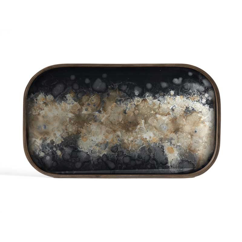 Tarjotin Black Organic Glass, rectangular XL