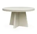 Pyöreä jatkettava ruokapöytä Trent 130 cm, jatkopalat, Ivory Mist