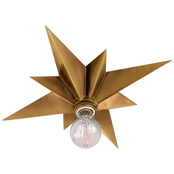 Plafondi Star Flush Mount, Brass