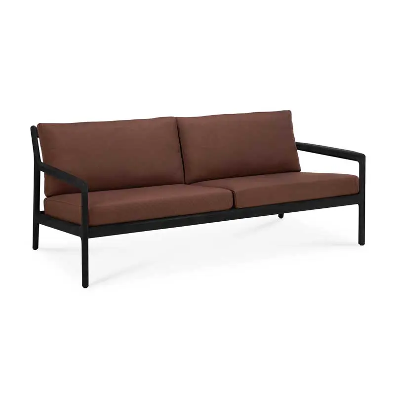 Sohva Jack Outdoor 180 cm, tiikki, musta, pehmusteella, eri värejä 