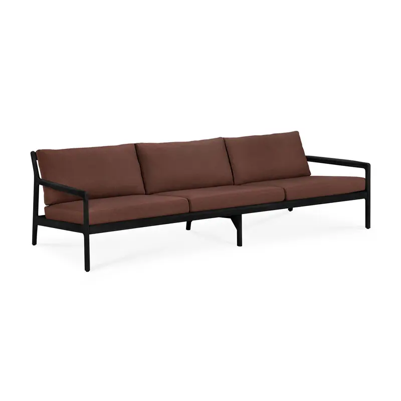 Sohva Jack Outdoor 265 cm, tiikki, musta, pehmusteella, eri värejä