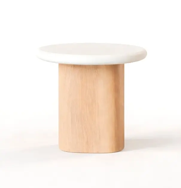 Pyöreä sivupöytä Pillar 45 cm, tammi, Mortex Salt