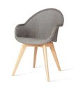 Ruokapöydän tuoli Avril High back, tammijalat, Quartz Grey