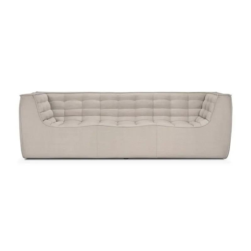 Sohva N701, 3:n istuttava, käsinojat, Beige