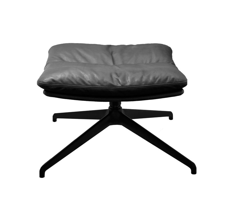 Rahi Arva Lounge 56 x 56 cm, nahkaverhoilu, musta