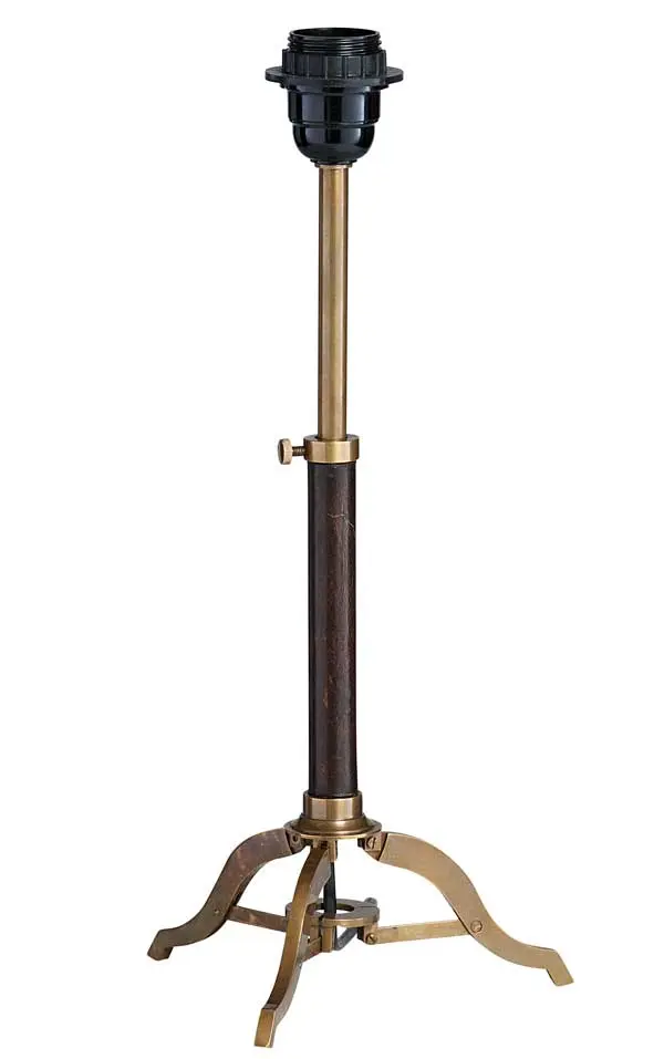 Explorer pöytävalaisimen jalka, nahka & messinki