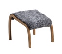 Rahi Torparen 47 x 45 cm, tammi, lampaannahka, Grey