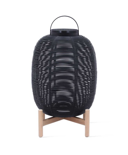 [VINCE-GI103W002S010] Aurinkokennolyhty Tika 69 cm, tiikkijalka, musta