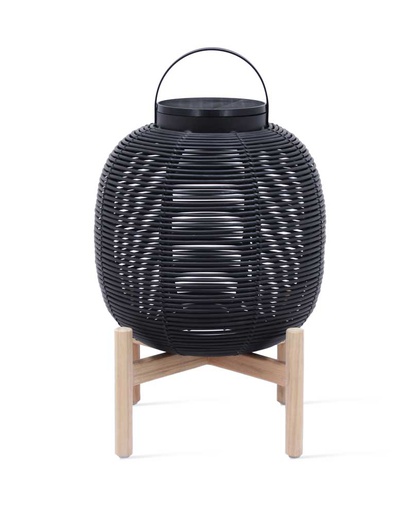 Aurinkokennolyhty Tika 59 cm, tiikkijalka, musta