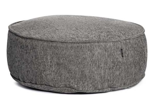 [ROOLF-081-0003-96-ANTRACITE] Silky Round Pouf -rahi, Anthracite