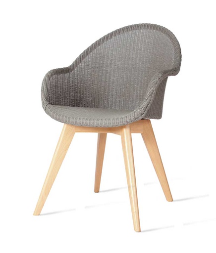 [VINCE-DC074I086-] Ruokapöydän tuoli Avril High back, tammijalat, Quartz Grey