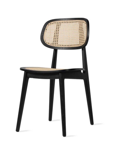 [VINCE-DC054C015] Ruokapöydän tuoli Titus, musta tammi, rottinki