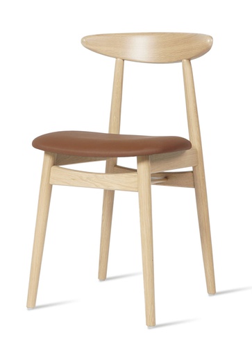 [VINCE-DC046C014] Ruokapöydän tuoli Teo, tammi, ruskea vegaaninahka
