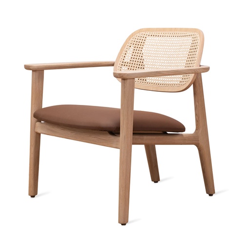 [VINCE-CH097C016] Nojatuoli Titus, tammi, ruskea vegaaninahka, rottinki