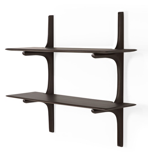 [ETHNI-29787] Seinähylly PI, kaksi hyllytasoa 100 x 91 cm, mahonki