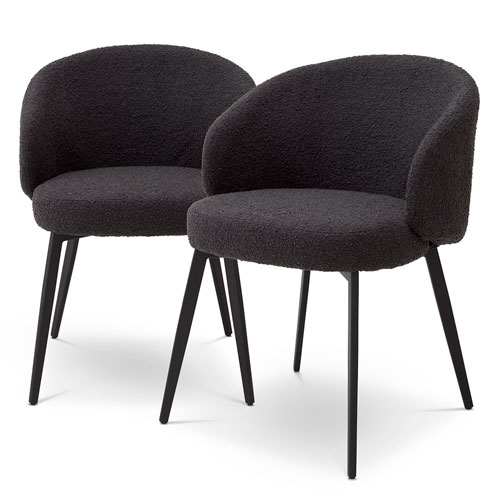 [EICH-115989] Käsinojatuoli Lloyd 2 kpl, Bouclé Black
