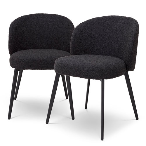 [EICH-115994] Ruokapöydäntuoli Lloyd 2 kpl, Bouclé Black