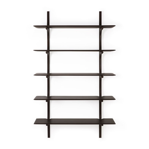 [ETHNI-29789] Seinähylly PI, viisi hyllytasoa 100 x 196 cm, mahonki