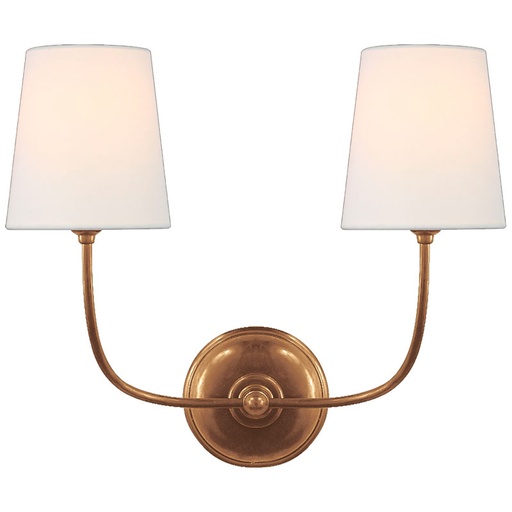 [VCC-TOB 2008HAB-L-EU] Seinävalaisin Vendome Double Sconce, Brass