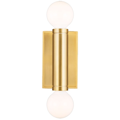 [VCC-TW1042BBS-EU] Seinävalaisin Beckham Modern Double Sconce, Brass