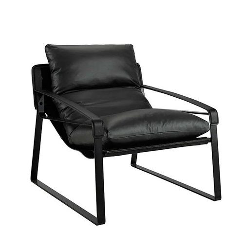 [ARTW-0401-09] Lepotuoli Hillsdale, nahkaverhoilu, musta