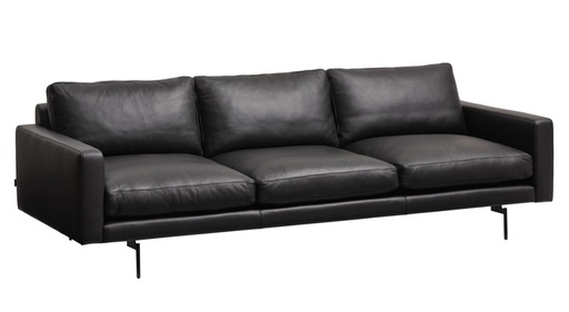 [WENDE-069/1-25-FAITH-BLACK-PG10] Sohva Edge V1, 3:n istuttava, nahkaverhoilu, Faith Black