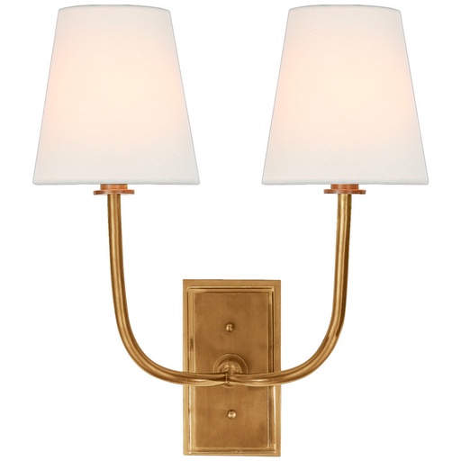[VCC-TOB 2191HAB-L-EU] Seinävalaisin Hulton Double Sconce, Brass