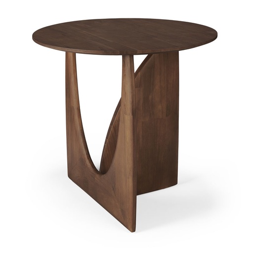 [ETHNI-10196---/A1654] Sivupöytä Teak Geometric 51 cm, tiikki ruskea