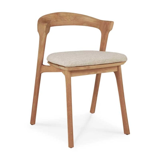 [ETHNI-10353] Tuoli Bok Outdoor, tiikki, pehmusteella, Natural