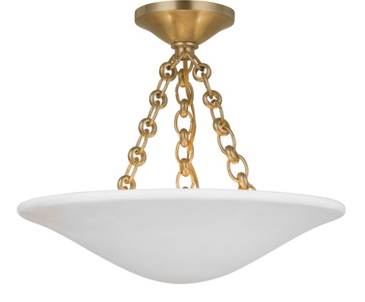 [VCC-ARN 4425HAB-PW-EU] Kattovalaisin Mollino 16" Semi Flush Mount, Brass