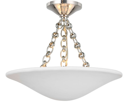 [VCC-ARN 4425PN-PW-EU] Kattovalaisin Mollino 16" Semi Flush Mount, Nickel