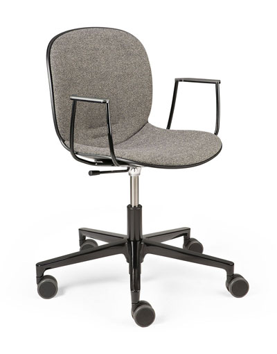 [ETHNI-26016---/B2070] Työtuoli RBM Noor käsinojilla, harmaa