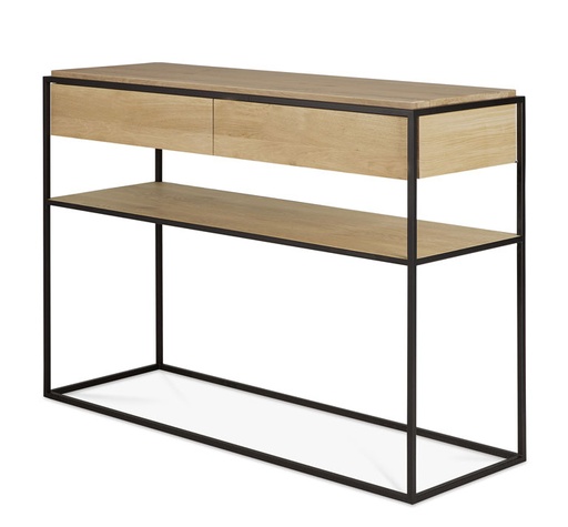 [ETHNI-26872---/A1736] Konsolipöytä Monolit 122 x 40 cm, tammi