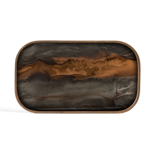 [ETHNI-20548] Tarjotin Bronze Organic Glass, rectangular XL