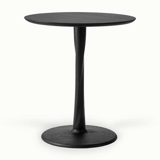 [ETHNI-50011---/A282] Pyöreä ruokapöytä Torsion 70 cm, tammi, musta