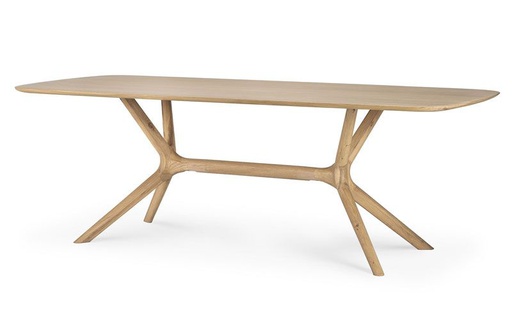 [ETHNI-50028---/A1914] Ruokapöytä X, 224 x 100 cm, tammi