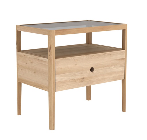 [ETHNI-51245---/A1147] Yöpöytä Spindle 55 x 52 cm, tammi