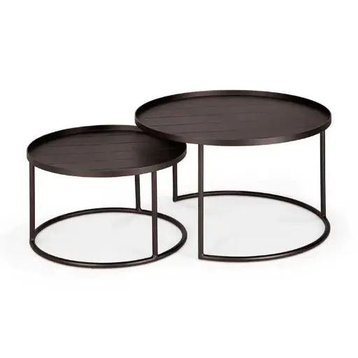 [ETHNI-30009] Sohvapöytäsarja Tray Outdoor, Dark Bronze 