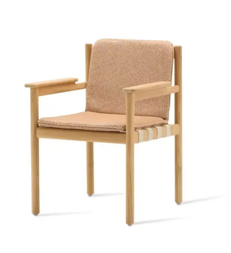 [VINCE-GD021W002S047-SIENNA] Ruokapöydäntuoli Oda, tiikki, Sienna-tyynyt