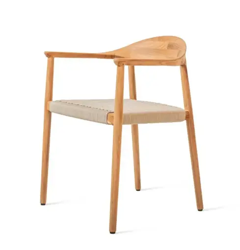 [VINCE-GD029W002S049] Ruokapöydän tuoli Fika, tiikki, Flax