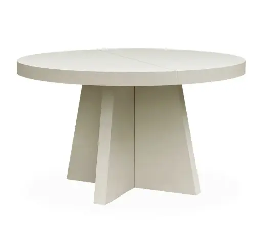 [ARTW-06-85401] Pyöreä jatkettava ruokapöytä Trent 130 cm, jatkopalat, Ivory Mist