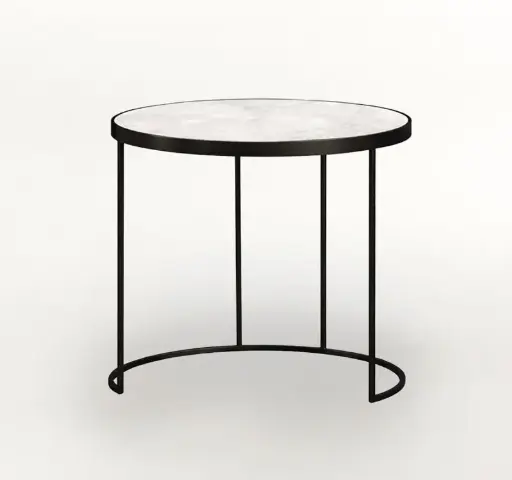 [PR-FIBO-STRND-50x50x45-BLACK-CARRARAMAT] Pyöreä sivupöytä Fibo 50 cm, Carrara Matt