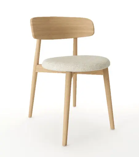 [PR-COVERWOOD-W-IVOAK-SO03-B1] Ruokapöydän tuoli Cover Wood, tammi, kangasverhoilu