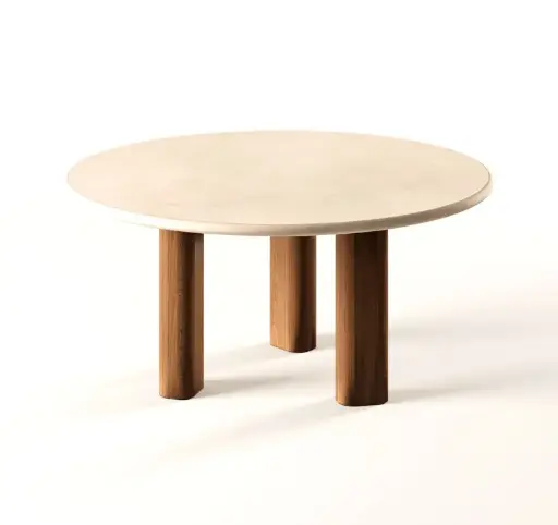 [PR-PILLARRND-140-SMOWAL-MORTEX-SALT] Pyöreä ruokapöytä Pillar 140 cm, Smoked Walnut, Mortex Salt